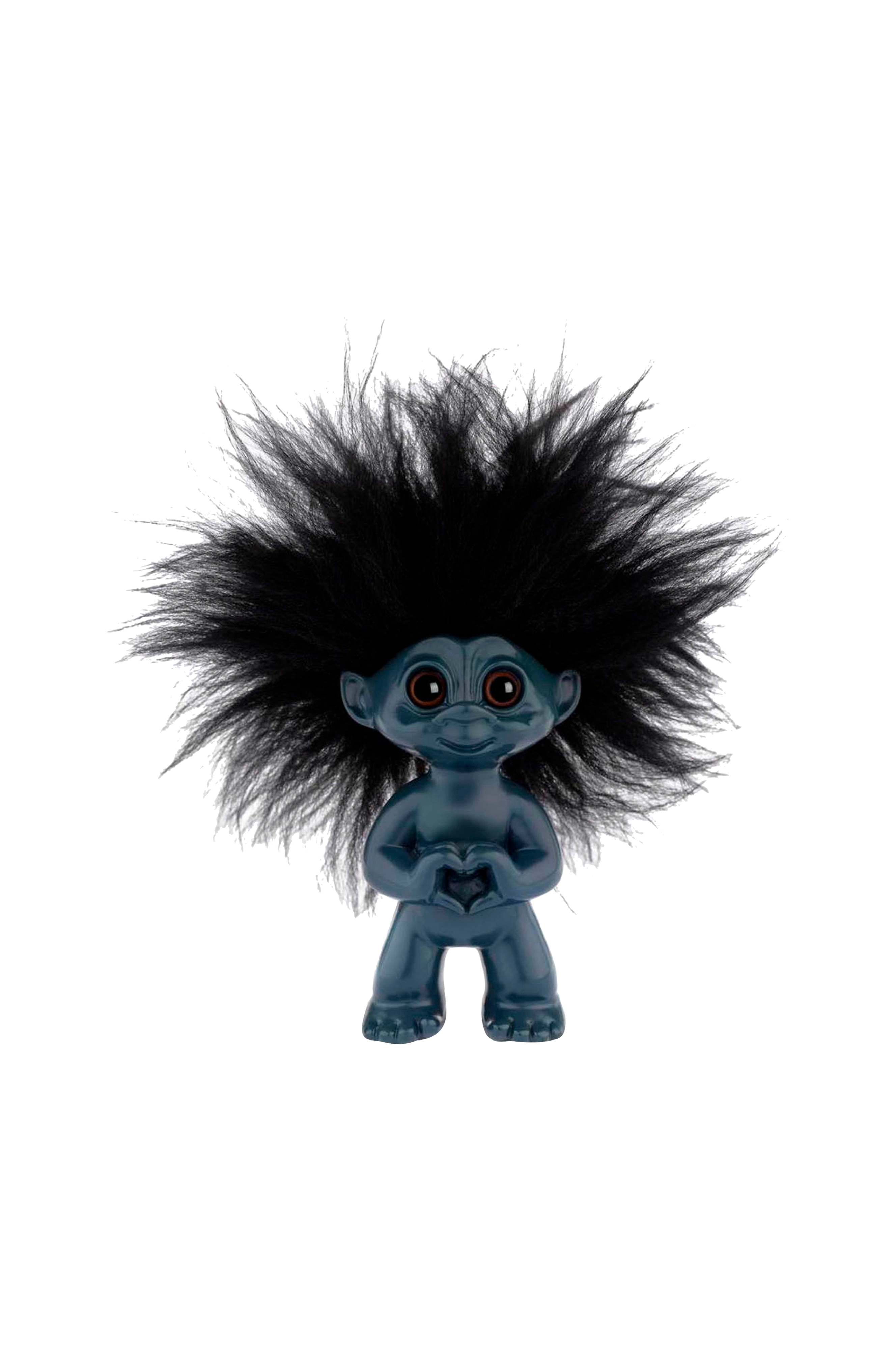 Lykke til Troll Blå m. hjerte 9 cm v:573603