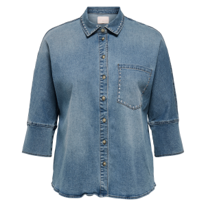 Denimskjorte carGrace 3/4 Stud Dnm Shirt Gua v:2209046 Denimskjorte carGrace 3/4 Stud Dnm Shirt Gua v:2209046