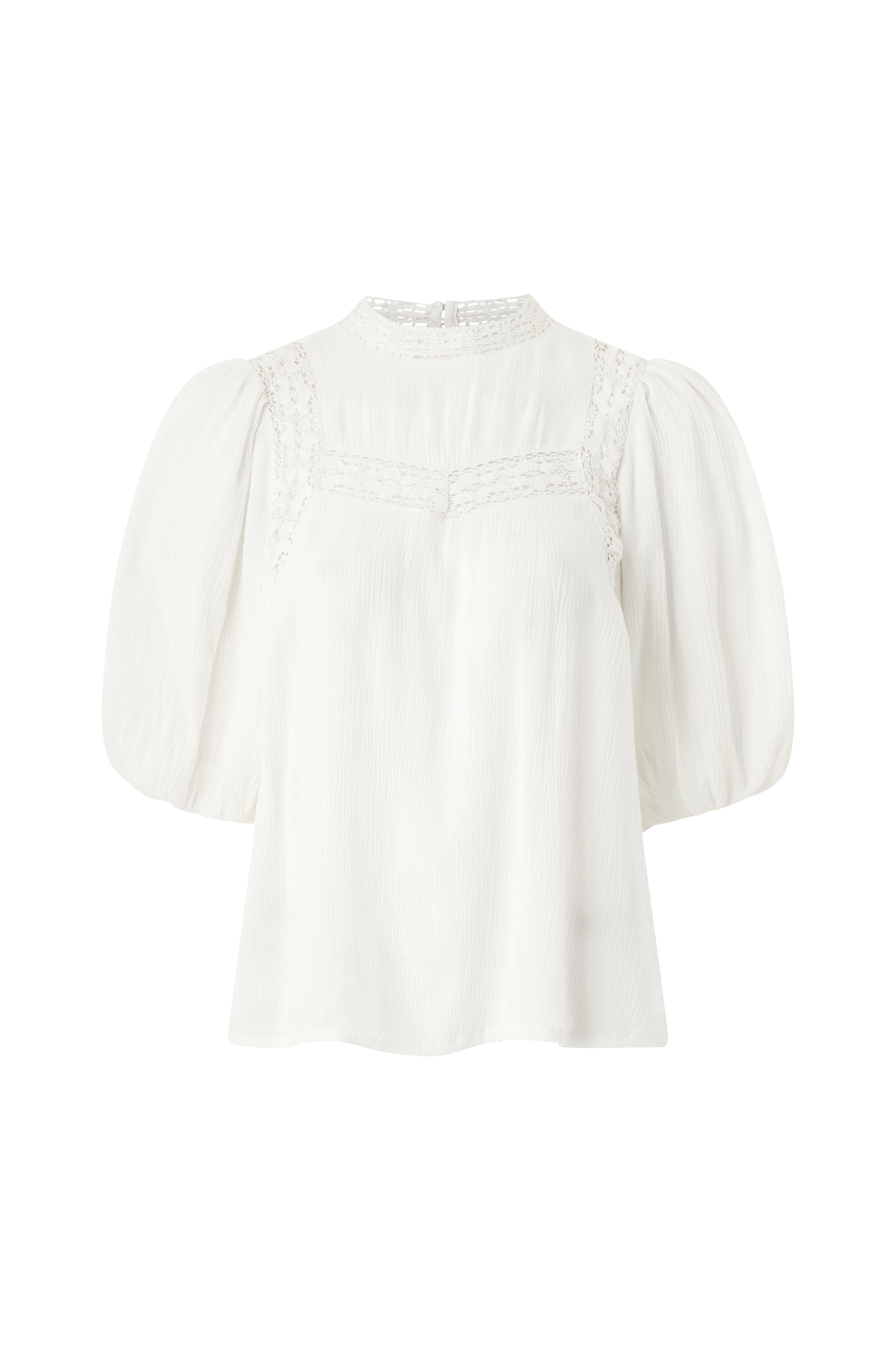 Bluse med blondeinnsatser v:8597649