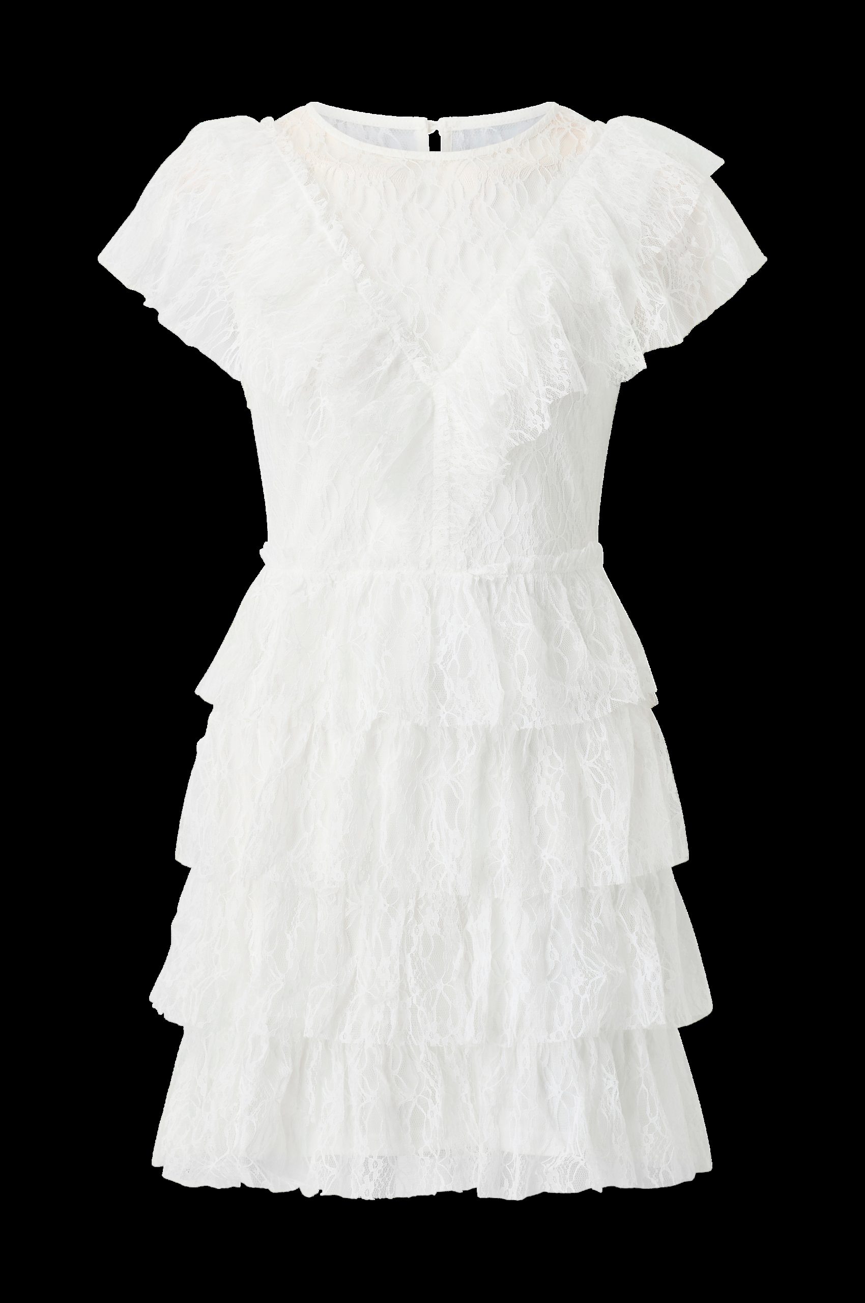 Blondekjole Lace Frill Short Dress v:3215647