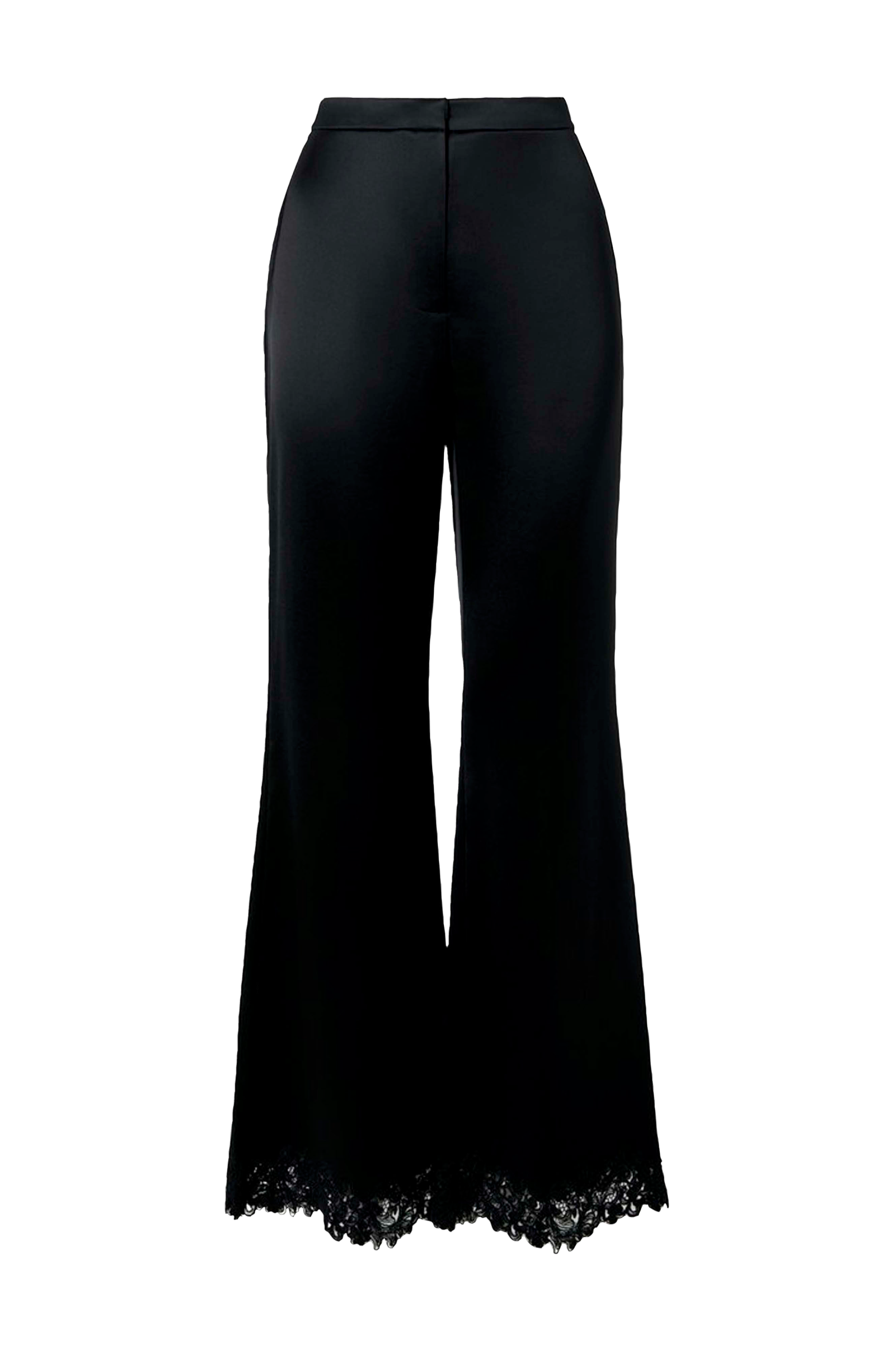 Bukser Marine Satin Lace Hem Trousers v:2466450