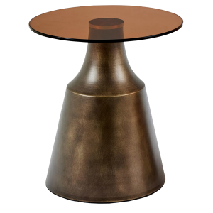 Dunsley rundt salongbord, plate av herdet glass, søylefot, Ø45×47 cm v:6917511 Dunsley rundt salongbord, plate av herdet glass, søylefot, Ø45×47 cm v:6917511