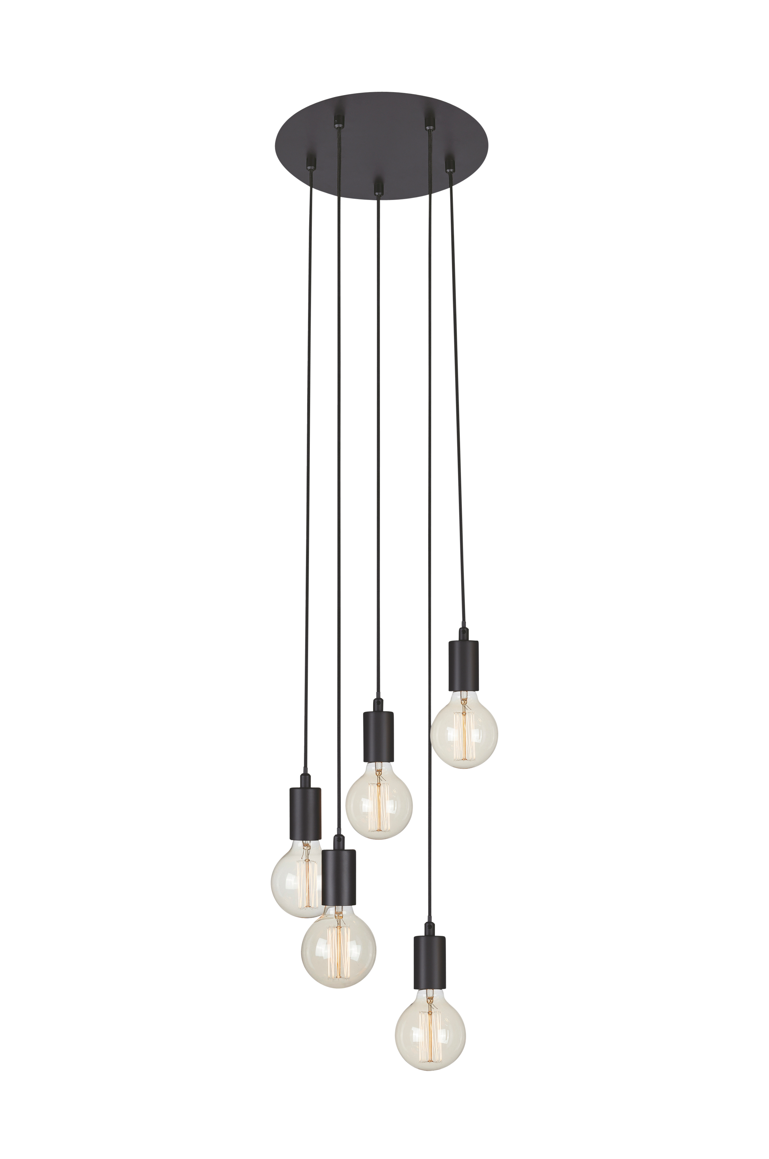 Taklampe Sky 5L rund svart v:9308970