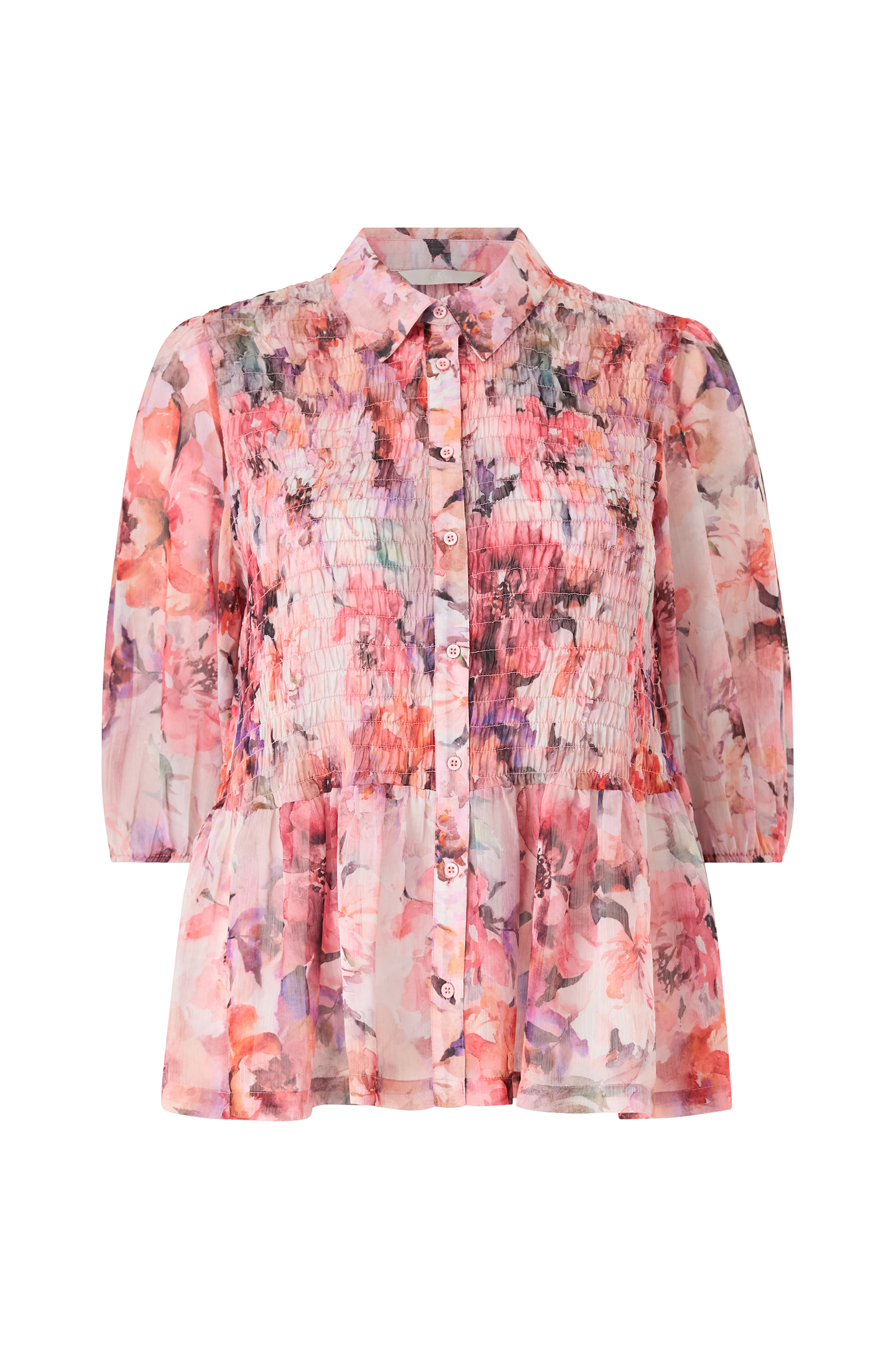 Bluse med smock v:3806467