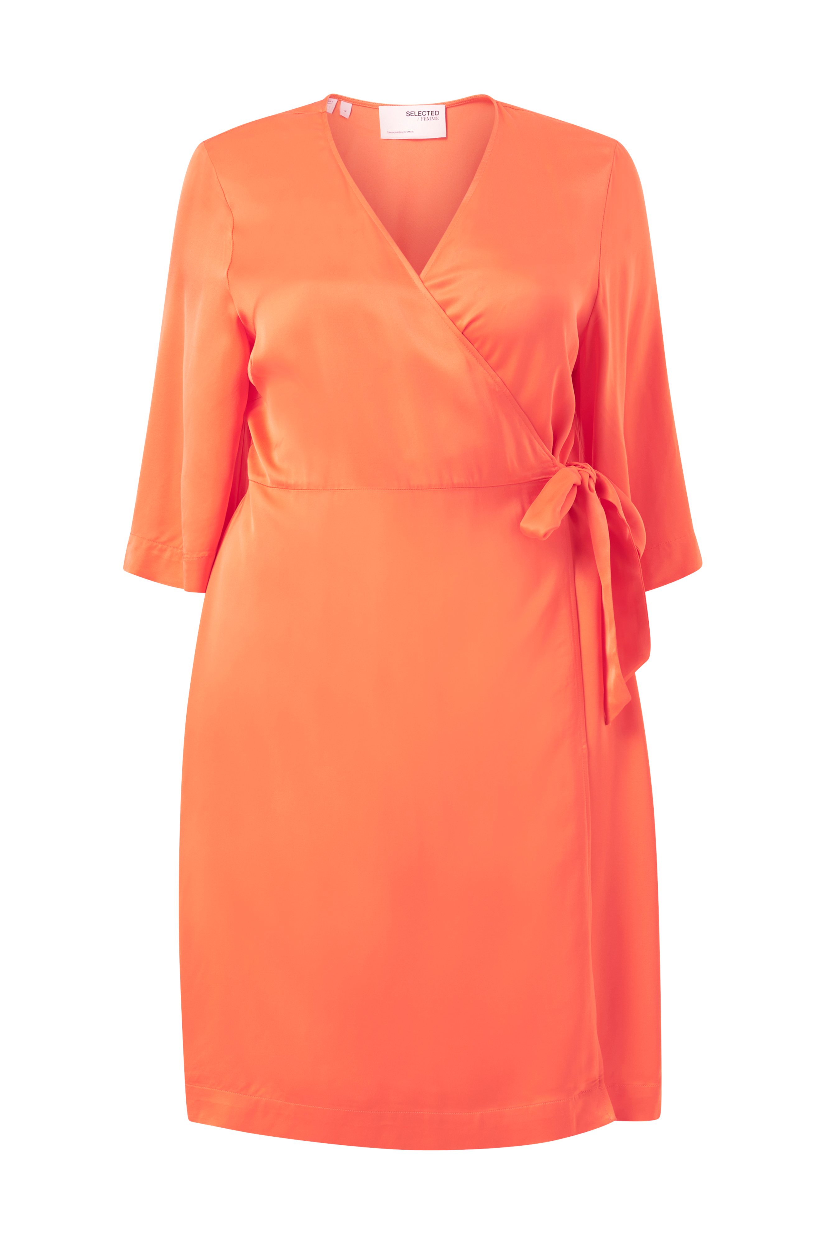 Omslagskjole slfFranziska 3/4 Short Satin Wrap v:7920292