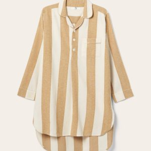 Nattskjorte Valerie Block Stripe i bomullsflanell v:6560684