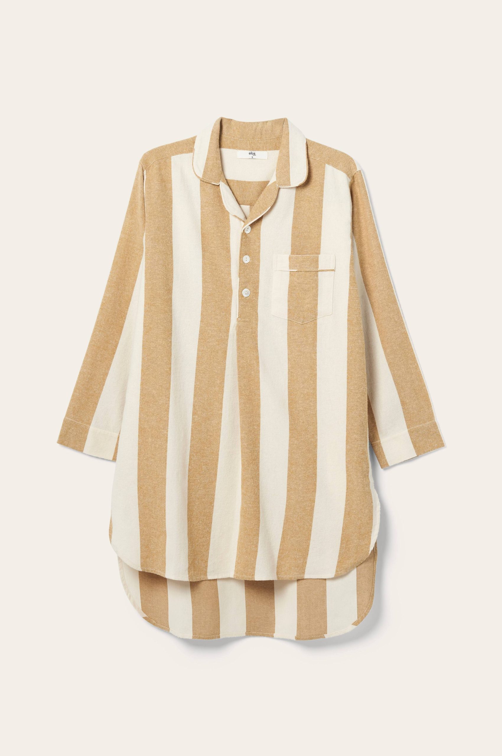 Nattskjorte Valerie Block Stripe i bomullsflanell v:6560684