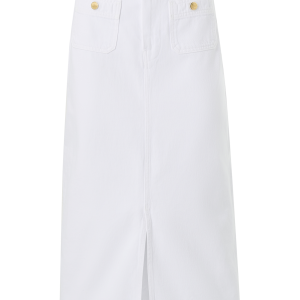 Denim skjørt Dnm White Midi Straight Skirt HW v:6351005 Denim skjørt Dnm White Midi Straight Skirt HW v:6351005