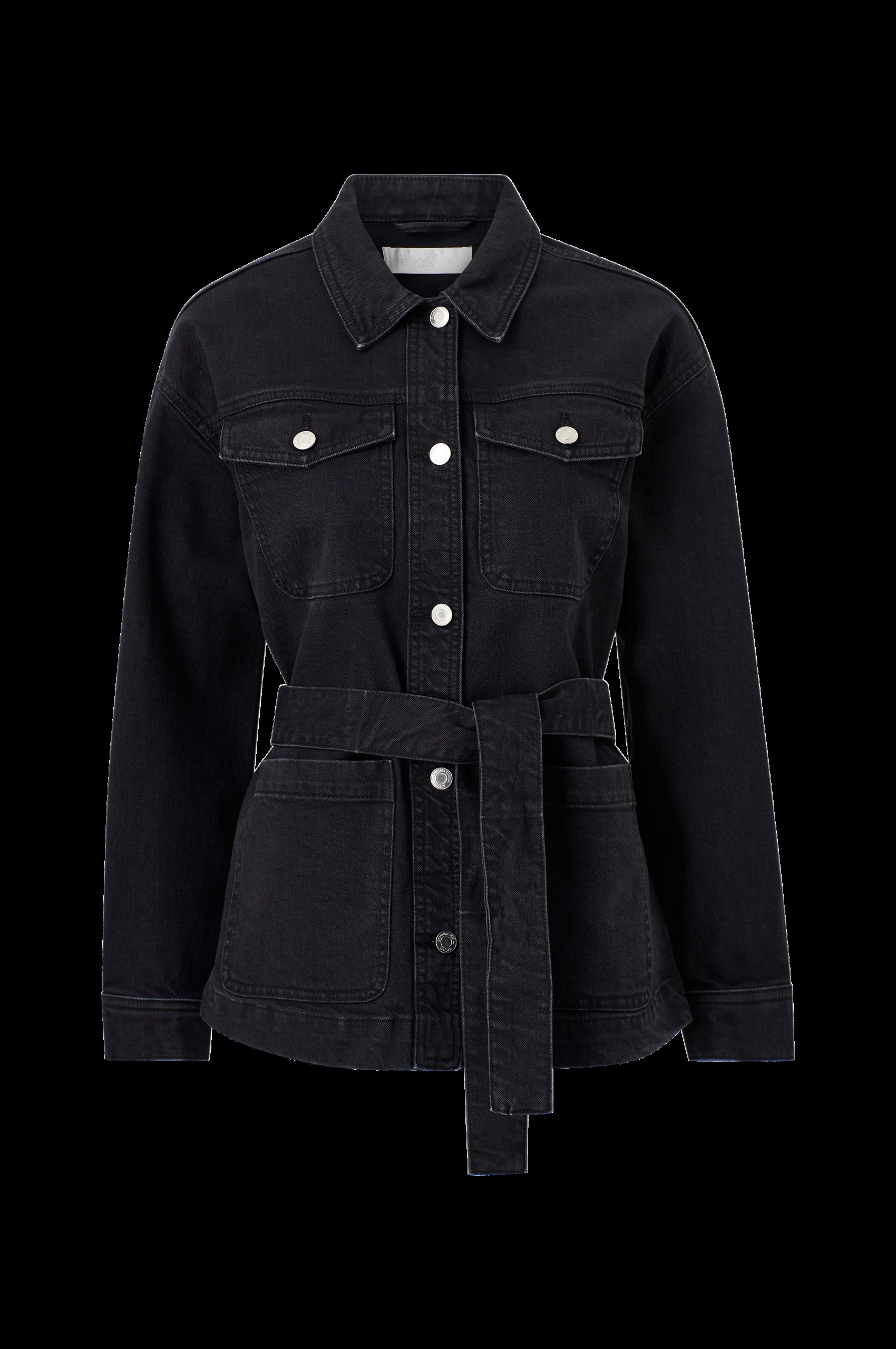 Denim jakke med knytebelte v:3570027