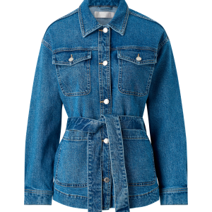 Denim jakke med knytebelte v:1815329