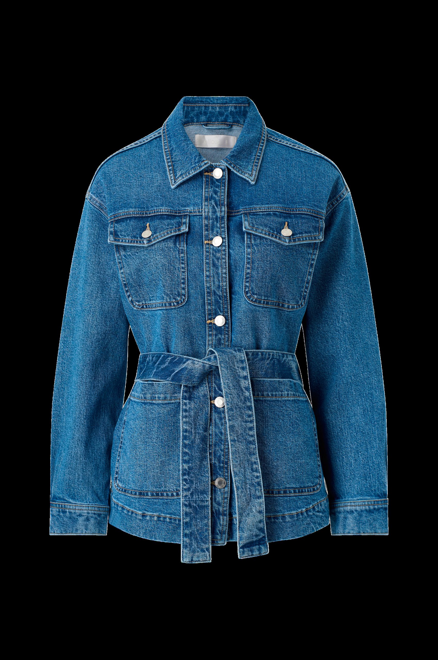 Denim jakke med knytebelte v:1815329