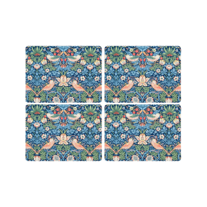 Bordbrikker Morris & Co Strawberry Thief Blue 4 v:9775931 Bordbrikker Morris & Co Strawberry Thief Blue 4 v:9775931