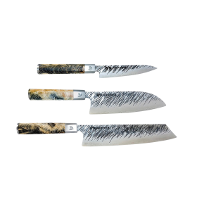 Knivsett Ame Med Petty , Santoku & Kiritsuke v:159169 Knivsett Ame Med Petty , Santoku & Kiritsuke v:159169
