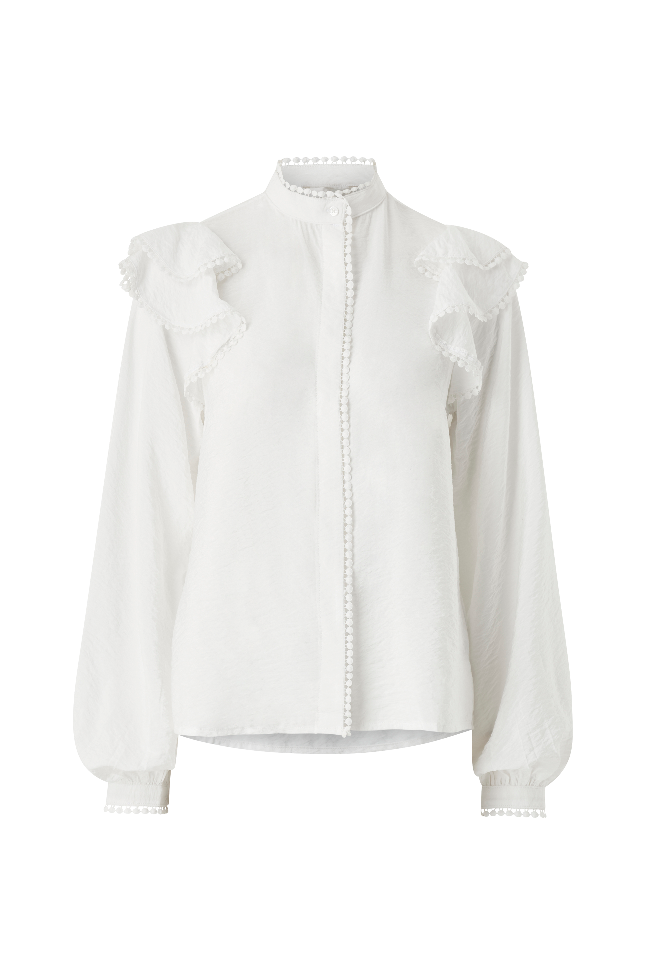 Bluse med ballongermer v:2952572