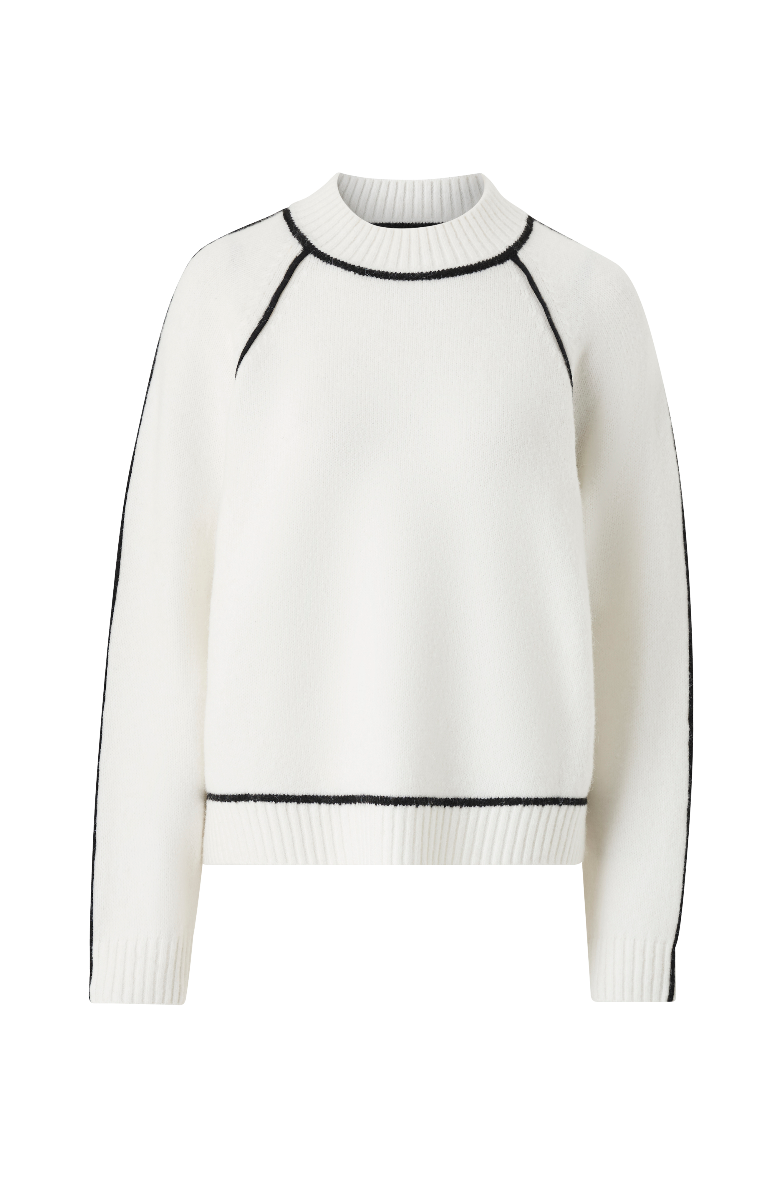 Pullover med kontrastfargede detaljer v:1302579