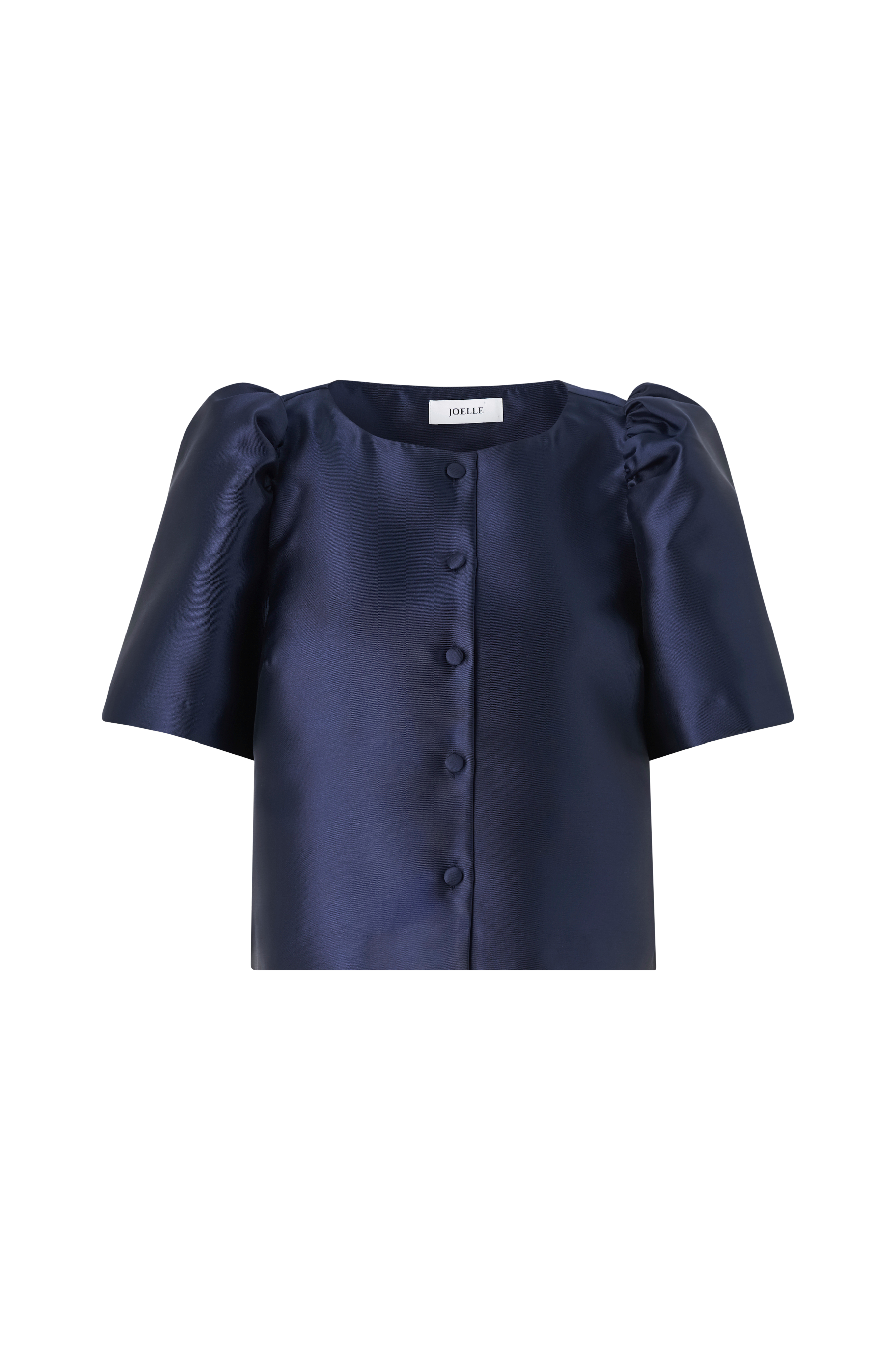 Blusejakke i sateng med påkledde knapper v:4170379