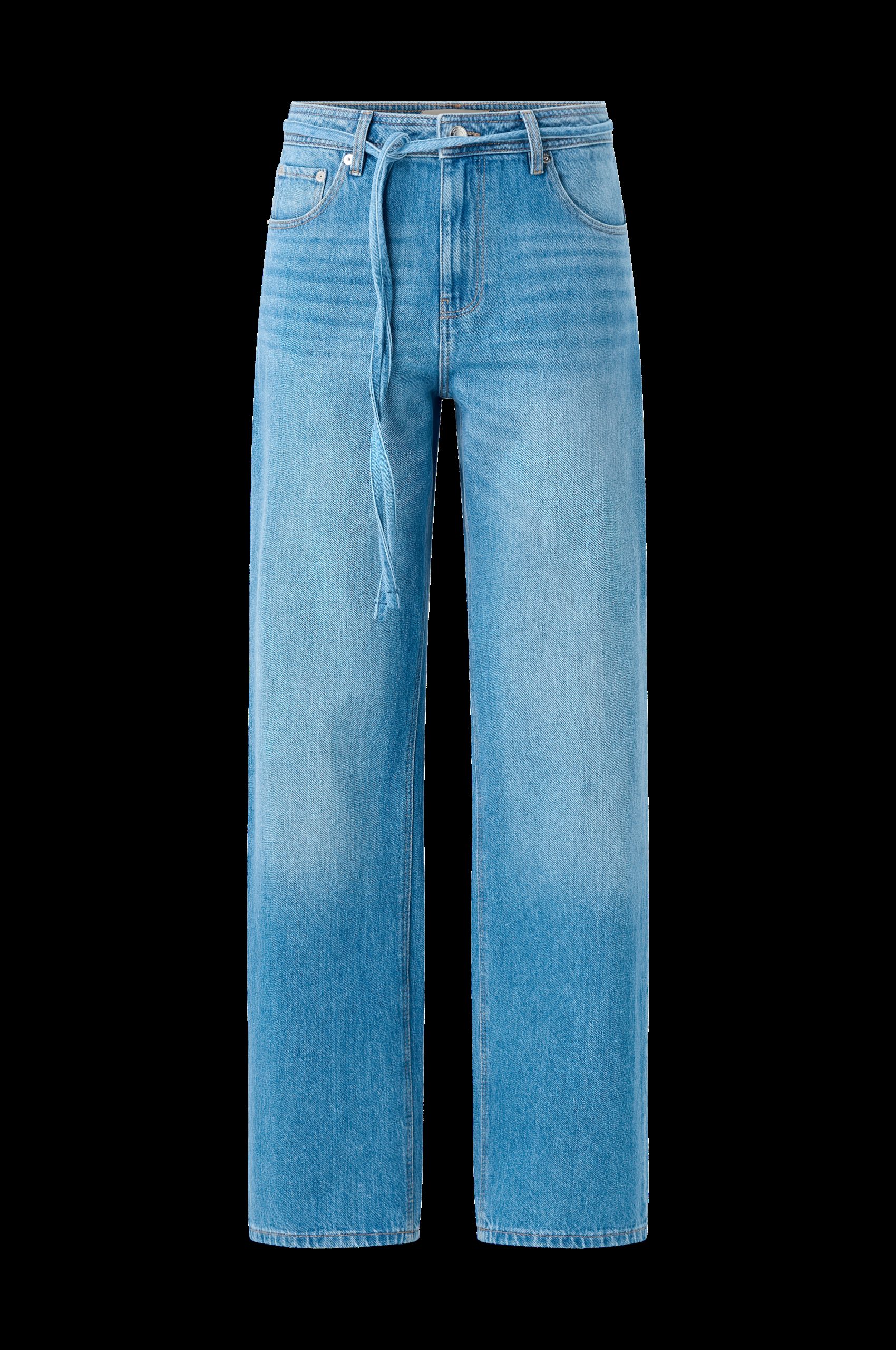 Brede jeans med knytbart belte v:2914319