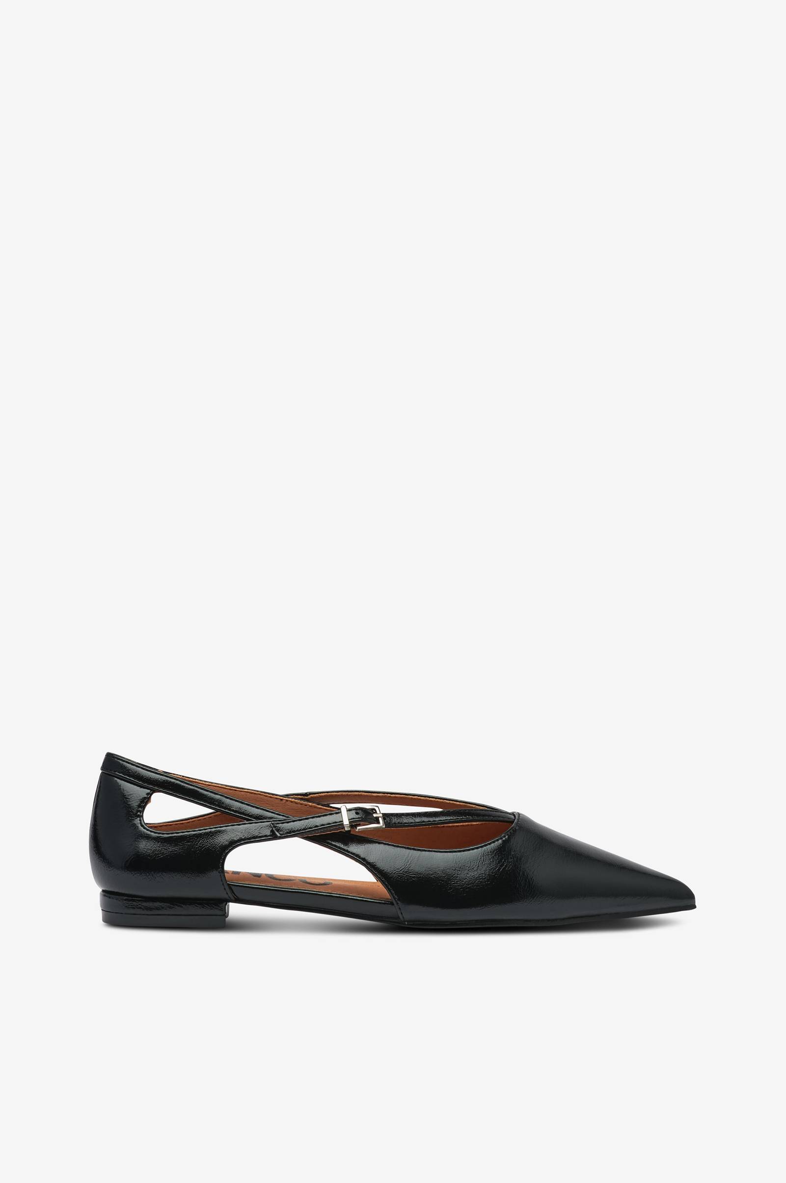 Ballerinasko Biabari Cut Out Pointy Flat Faux Leather v:3412514