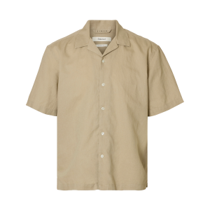 Linskjorte Slhrlxclay Linenblend SS Shirt Res v:4712962