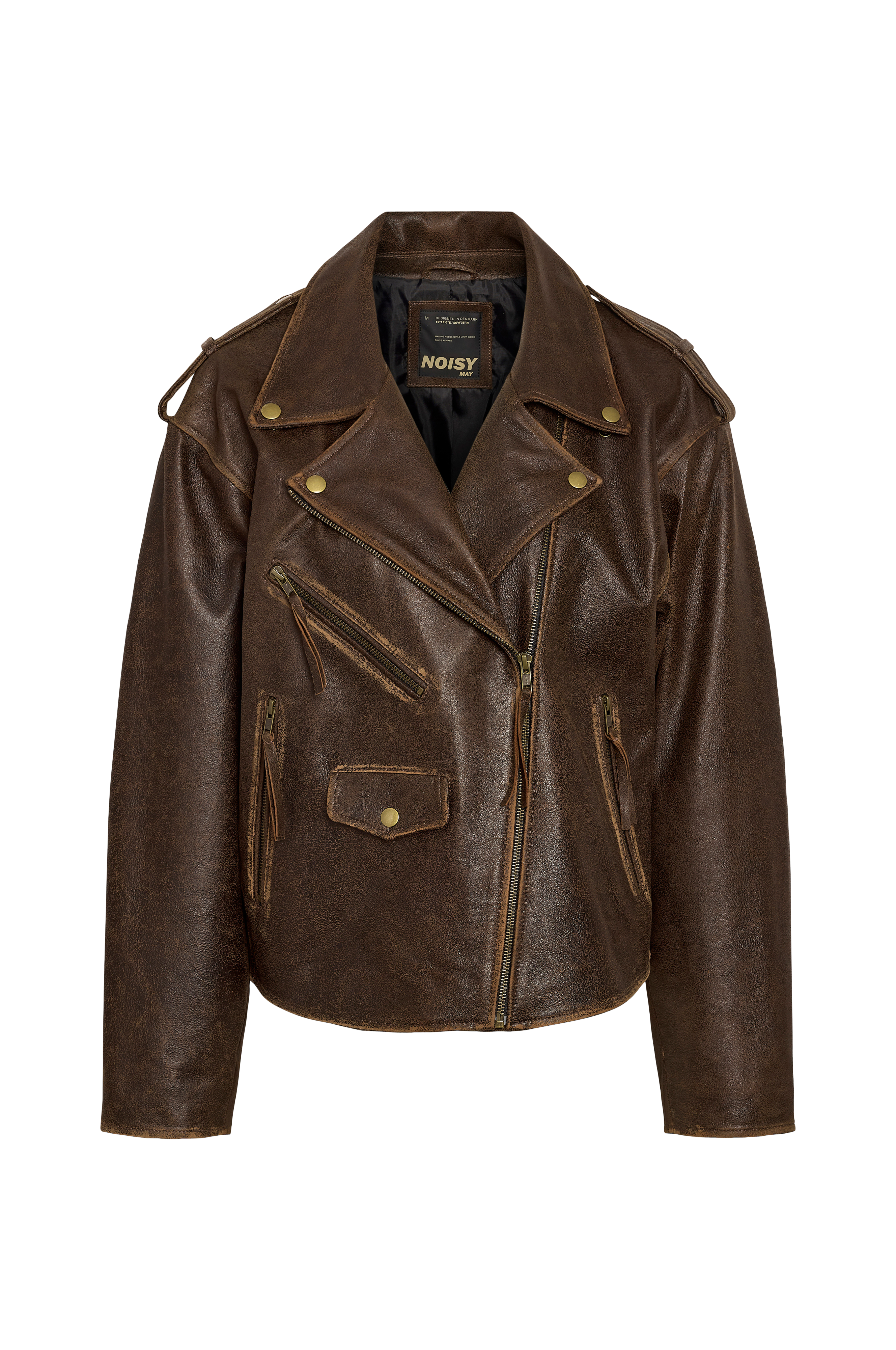Skinn jakke nmJenny Loose Fit Leather v:5722653