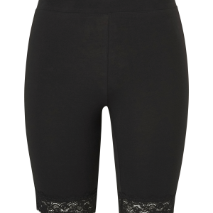 Korte sykkelshortser med blondekant v:727299