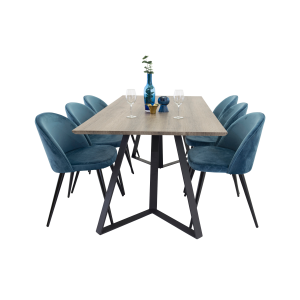 Maggie Spisebord og 6 Velvet stol v:7265526 Maggie Spisebord og 6 Velvet stol v:7265526