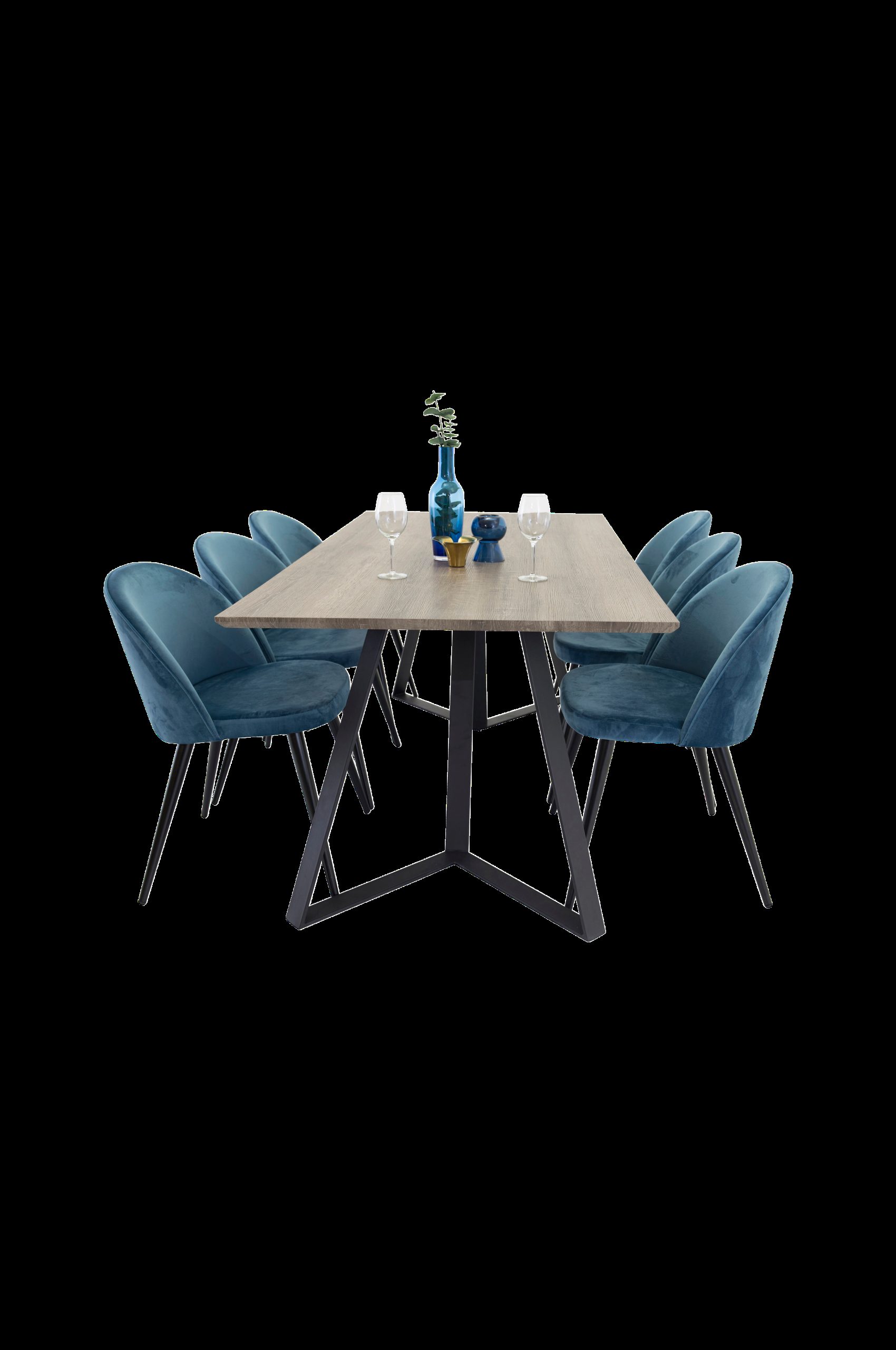 Maggie Spisebord og 6 Velvet stol v:7265526