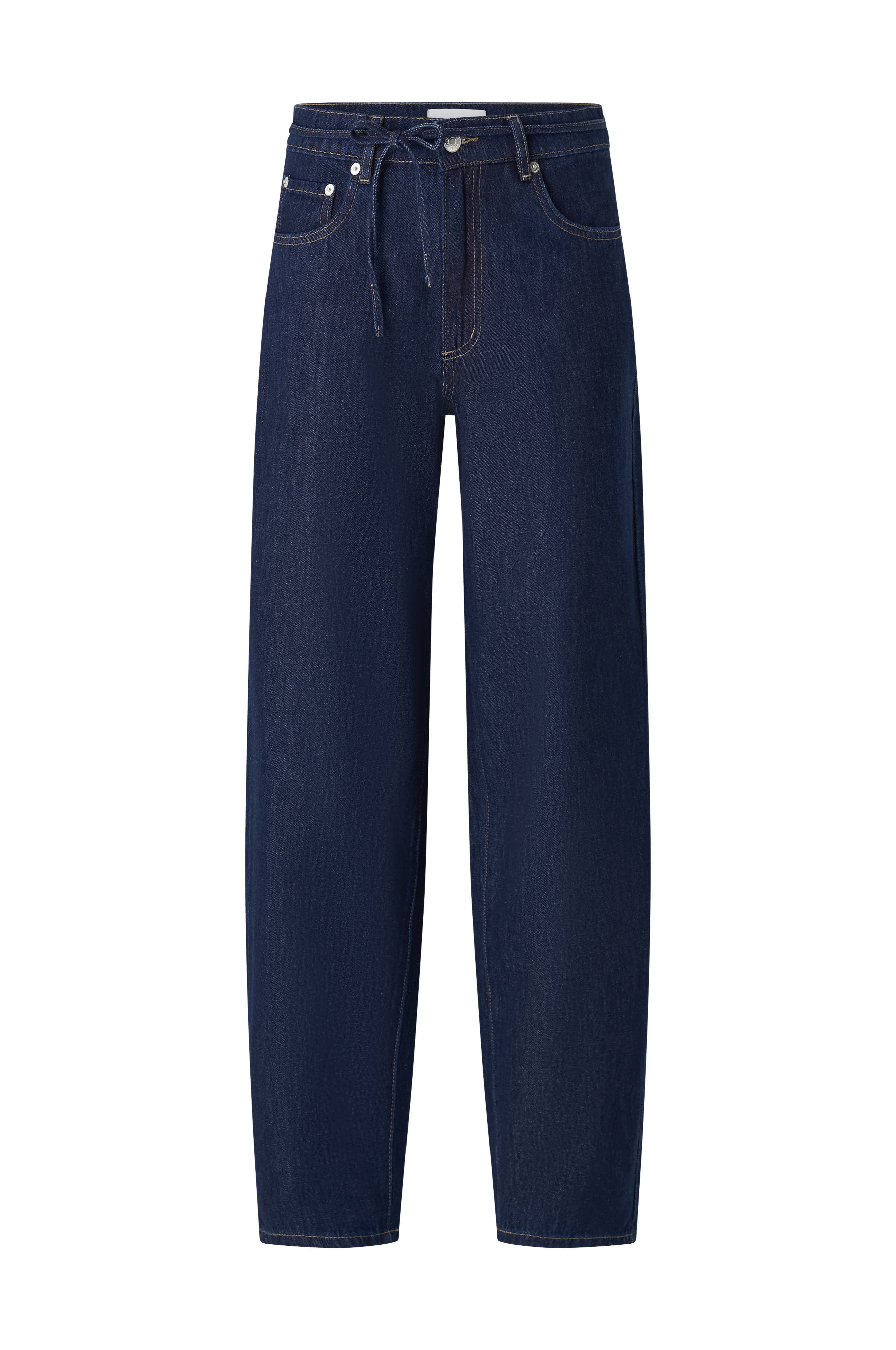 Jeans med vide ben og bindebånd i midjen v:178563