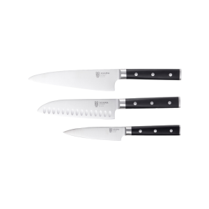 Kokkeknivsett Asama 3 stk kokkekniv (20 cm) Santoku (18 cm) universalkniv (13 cm) v:8942609 Kokkeknivsett Asama 3 stk kokkekniv (20 cm) Santoku (18 cm) universalkniv (13 cm) v:8942609