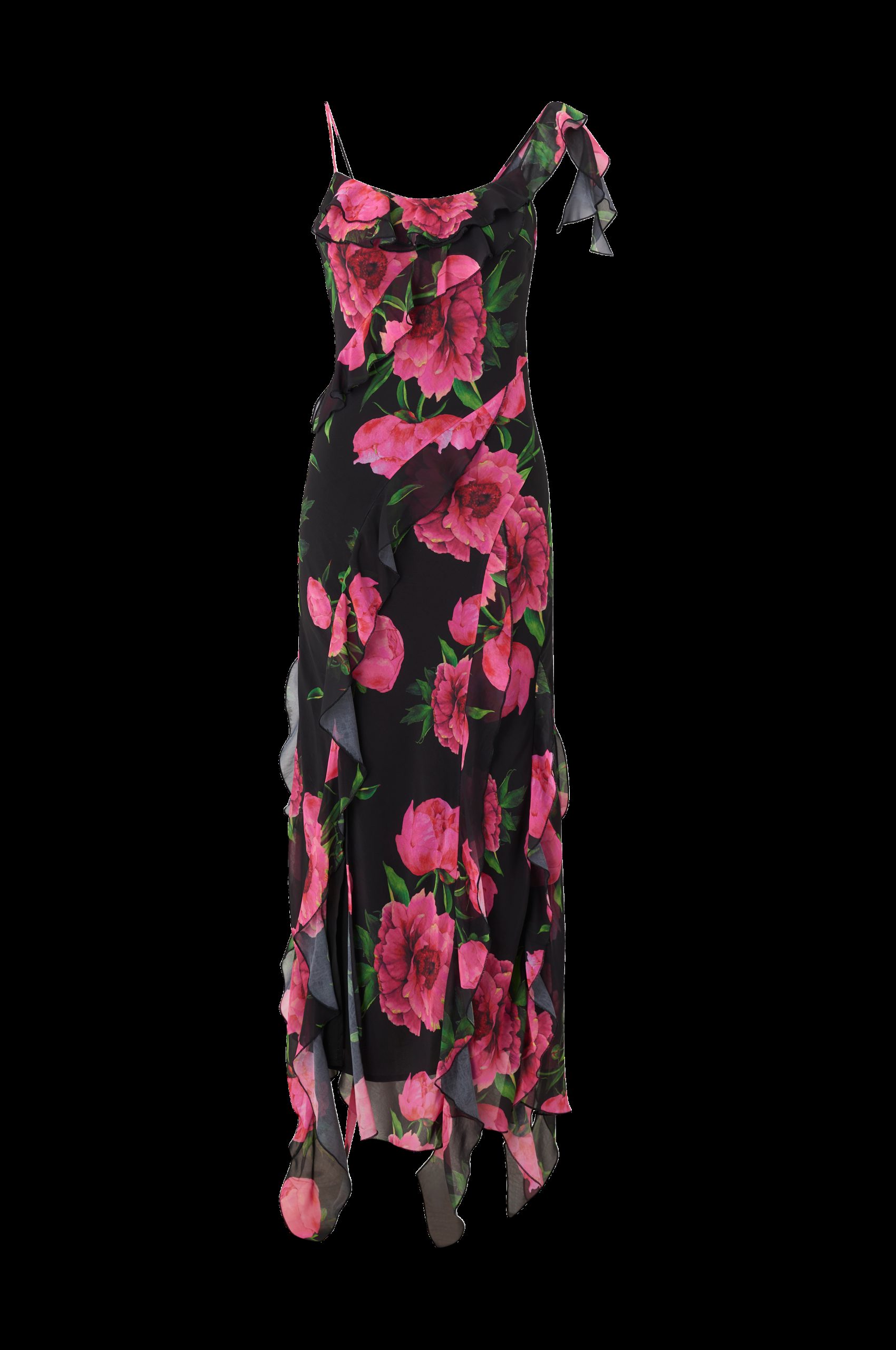 Maxikjole i chiffon v:807012