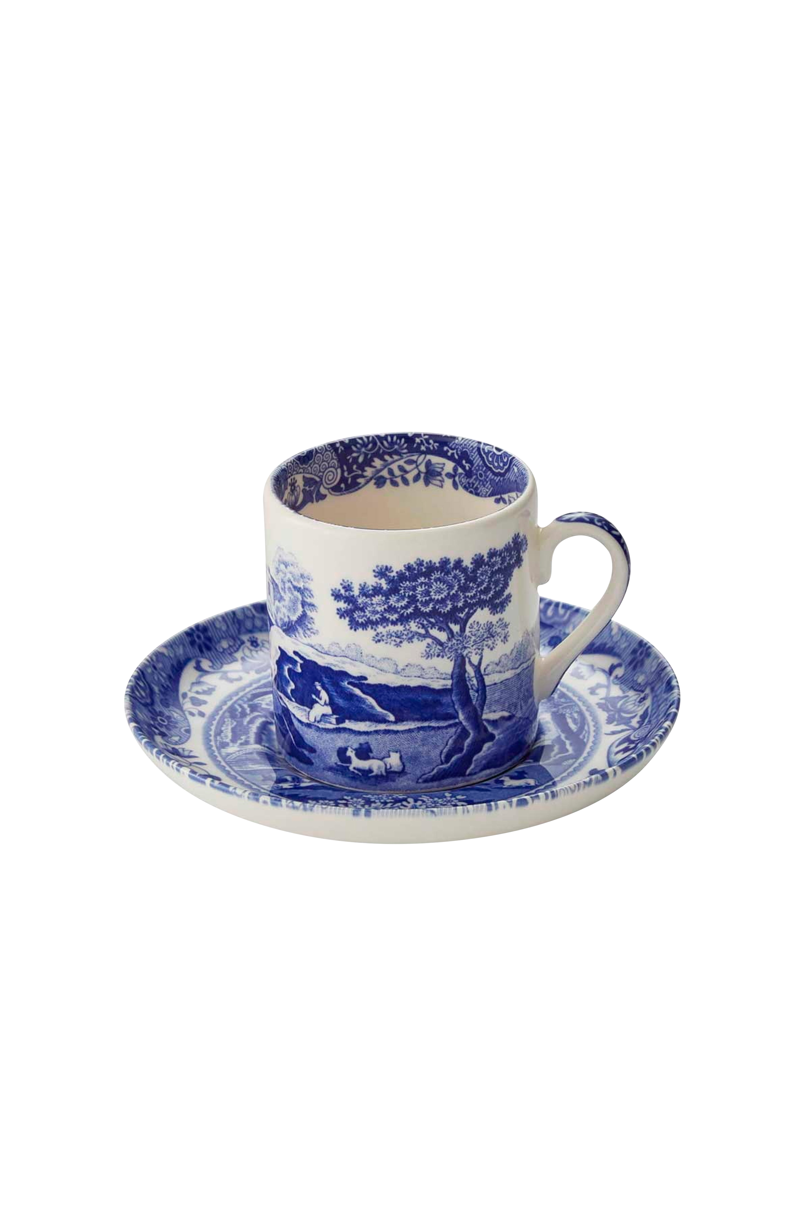Kaffekopp med fat Blue Italian 9 cl v:4114748